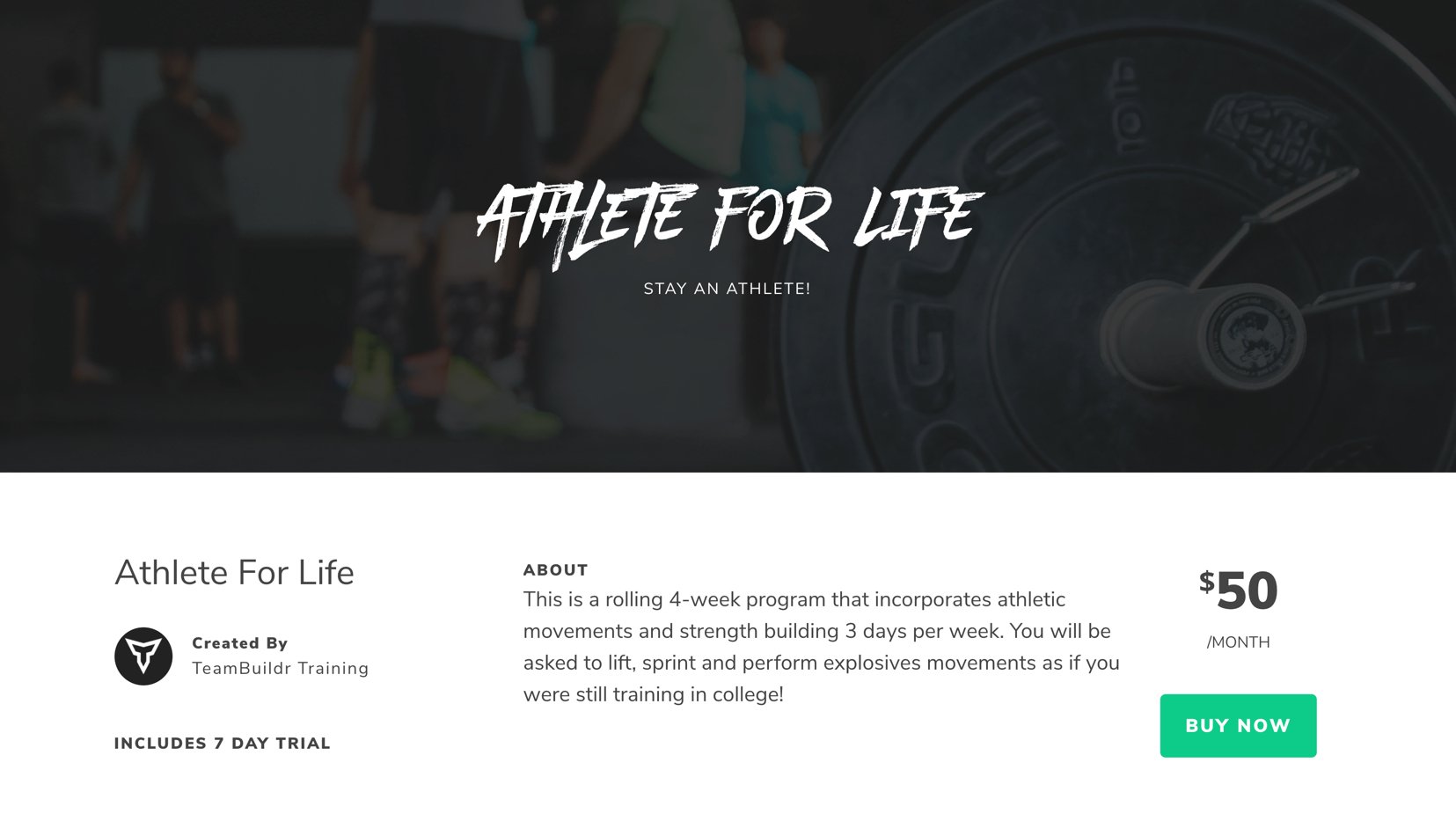 athlete for life preview page